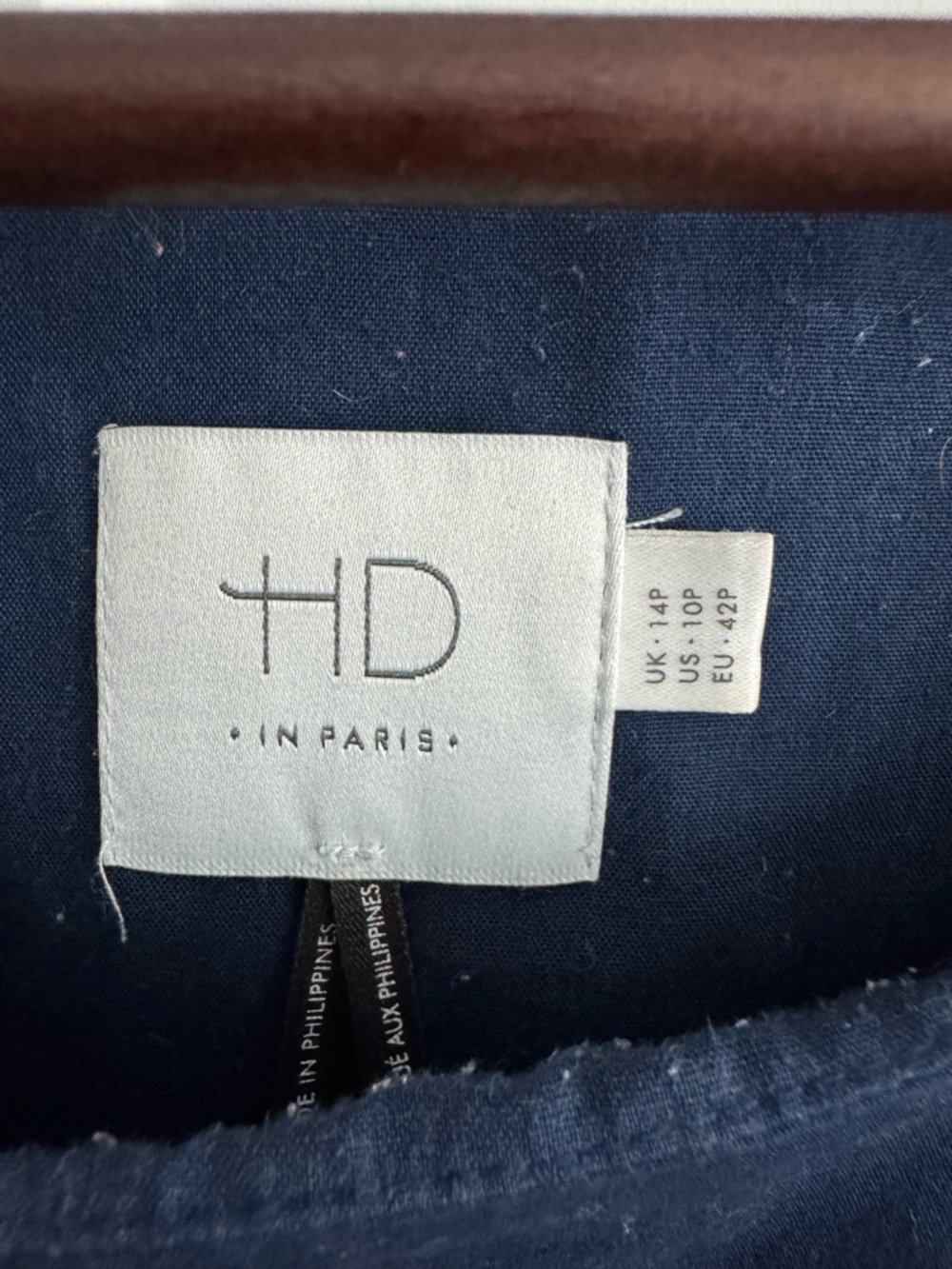 Anthropologie HD in Paris Size 10P Poplin Sheath Dress W/Pockets & Tie Belt Navy - Picture 4 of 6